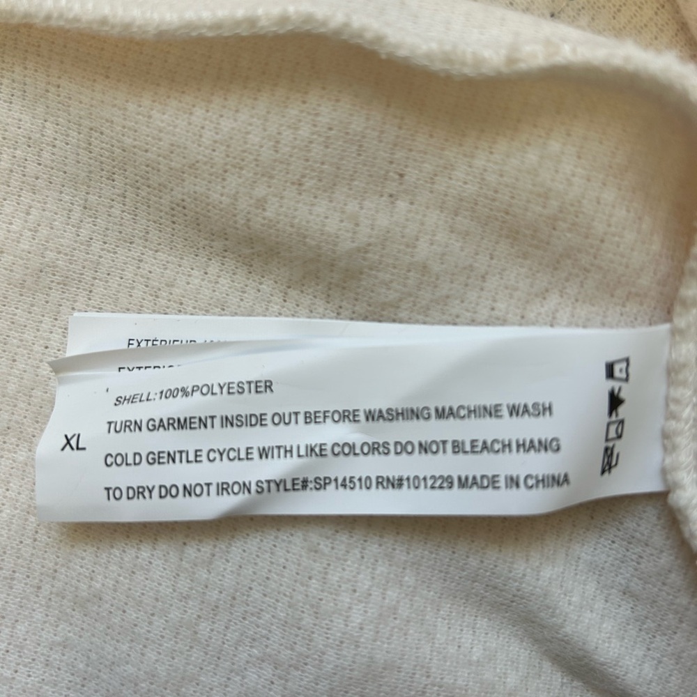 STOOSH / NWT/ Cream Long Coat with Black Trim / sold at Buckle/ S and XL - Picture 13 of 14